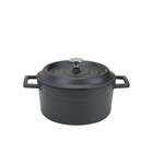 Round 20 cm matt black casserole dish