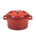 Small red 14 cm casserole dish in cast iron