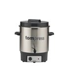 Stainless steel Tom Press electric steriliser with a tap