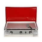 Plancha gas 9 kW stainless steel plate 78x45 red lid