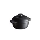 Emile Henry black induction ceramic casserole dish 22 cm round 2 liters