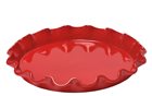 Tart plate 33 cm red ceramic Grand Cru Corolla Emile Henry