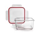Hermetic and stackable glass storage box 11.5x11.5 cm