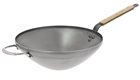 Induction wok 32 cm steel tail iron and waxed wood origin France warranty