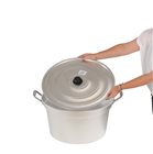 Pot flared 52 cm 32 liters cauldron with aluminum handles with lid