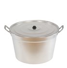 Pot flared 80 cm 160 liters cauldron with aluminum handles with lid