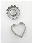 Set of 2 flower and heart cookie cutters 5 cm