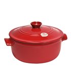Round ceramic casserole dish 22 cm 2.5 liters red Grand Cru Emile Henry