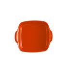 Square baking dish le bon dish 23.5 cm in glazed ceramic Tuscany orange Emile Henry