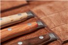 Set of 6 Ikon forged steak knives 12 cm wooden handle 6 species and Wüsthof leather bag