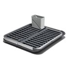 Folding aluminium dish drainer with removable cutlery pot and drip tray