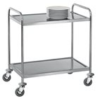 Stainless steel trolley with 2 trays