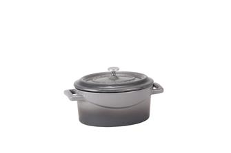 Mini oval casserole dish in cast iron - grey
