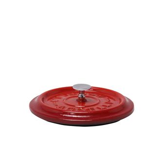 Round red cast iron lid