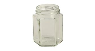 Hexagonal glass jar 195 ml by 12