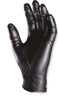 Powder-free black nitrite disposable latex gloves (per 100). Size 10 (XL)