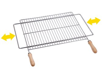 Stainless BBQ grill 70 x 40 cm support extensible