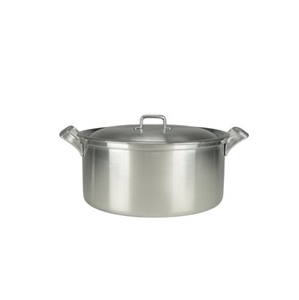 Aluminum casserole with square edge and aluminum handles diameter 32 cm