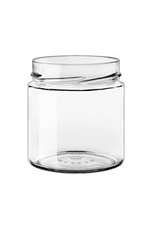 Glass jar 410 ml diam 85 mm with capsule with high skirt by 15