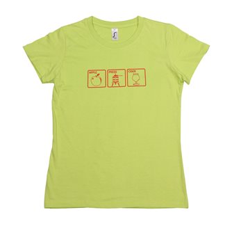 Women's T-shirt XL Apple Press Cider Green Tom Press screenprint red