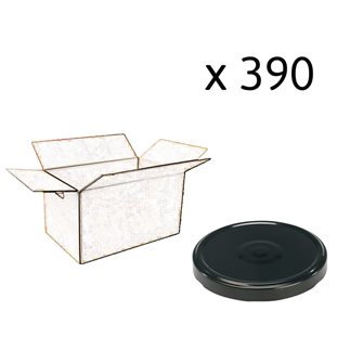 Black twist off capsules 100 mm in diameter per 390 box