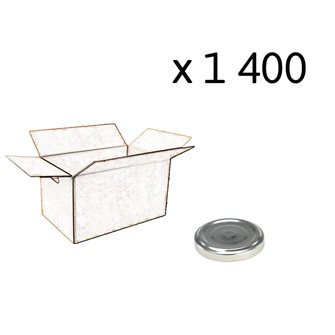 Silver-colored twist off capsules 63 mm in diameter per 1400 box