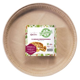 Set of 15 pie moulds 25 cm made of 100% biodegradable paper all Natural