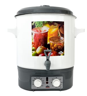 ABC 27-litre electric sterilizer in enamelled steel with timer and tap for jars  and hot drinks