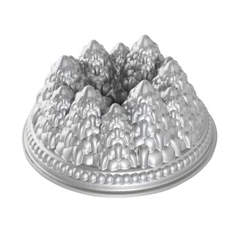 Bundt Nordic Ware Silver pine forest cake tin in cast aluminium